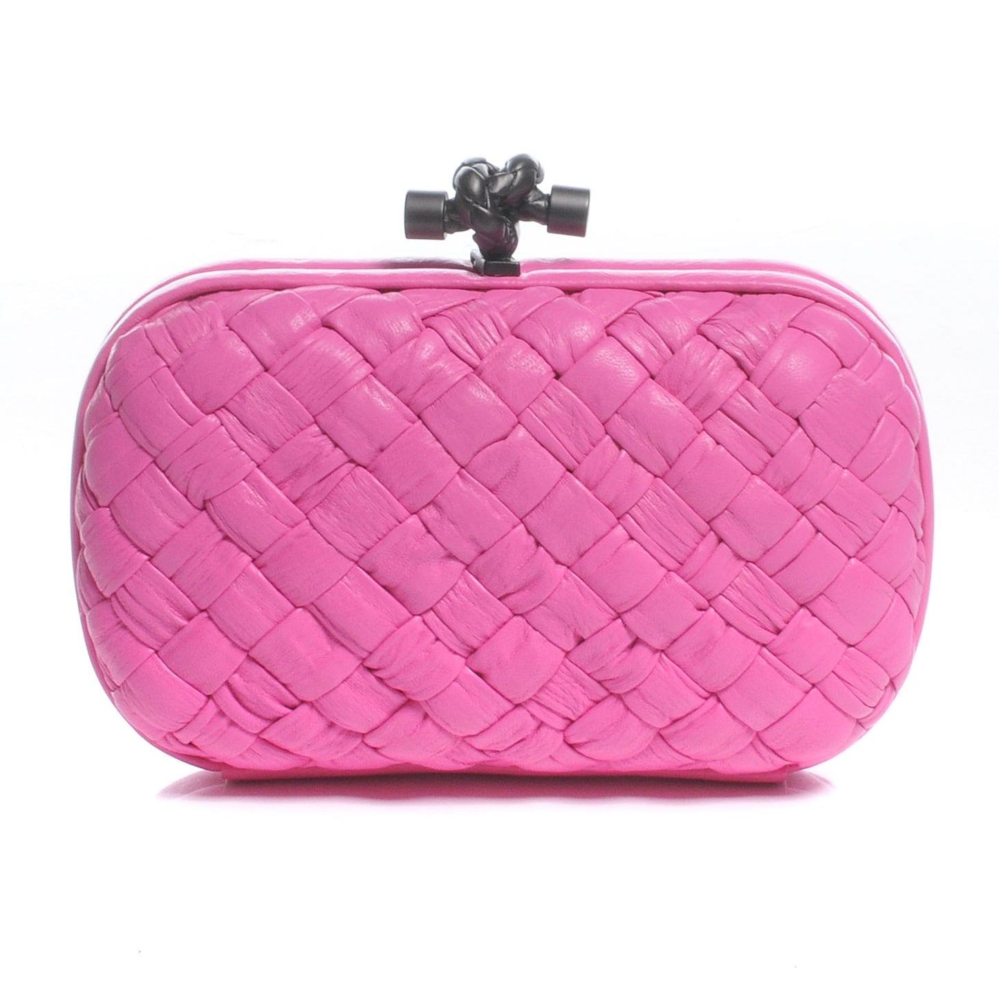 Leather Knot Clutch Pink