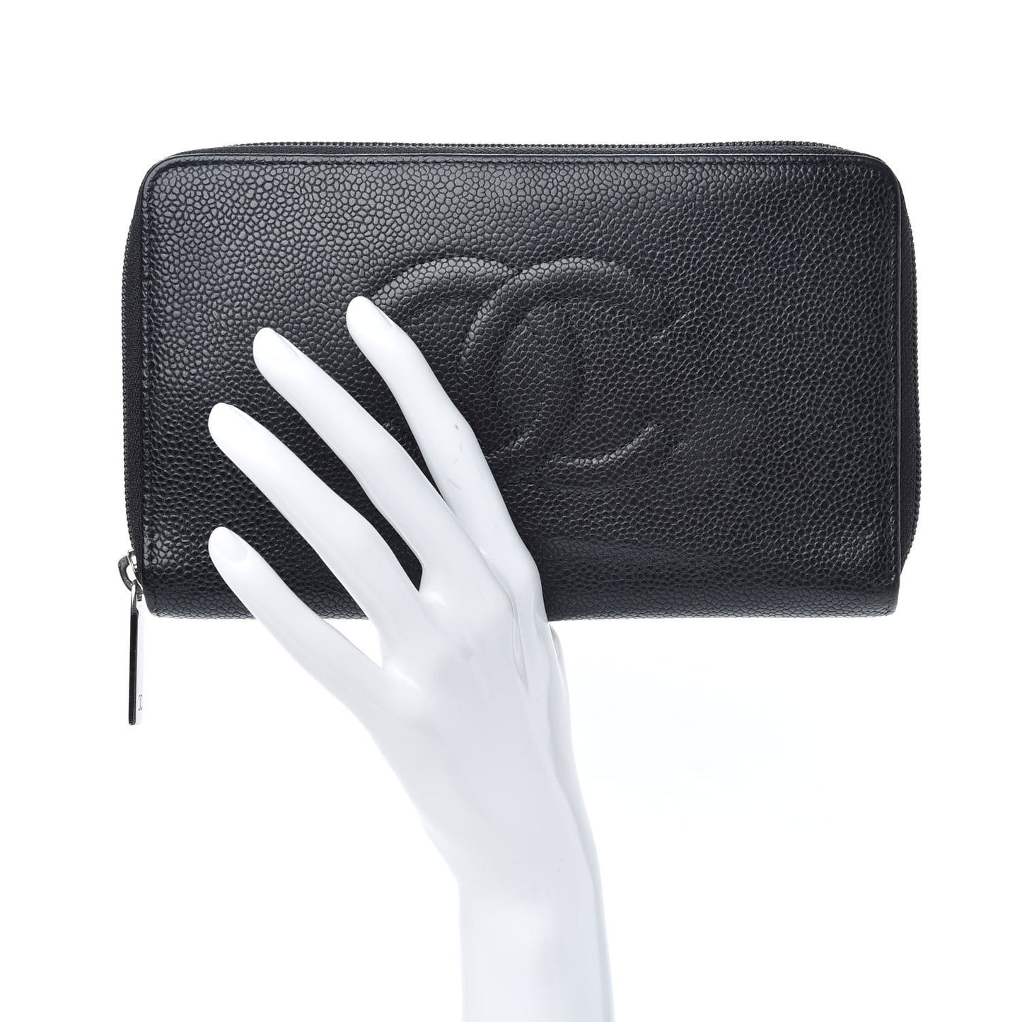 Caviar Timeless Travel Zip Wallet Black
