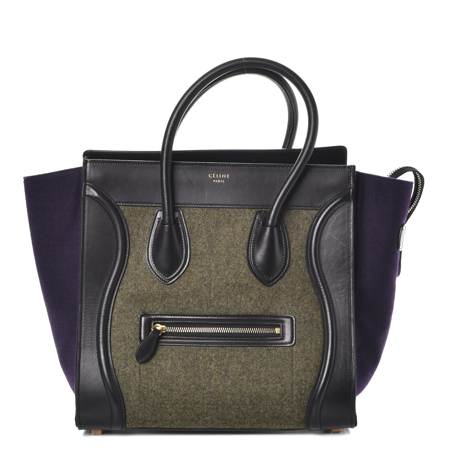 Celine Smooth Calfskin Felt Mini Tri-Color Luggage Khaki 1 of 11