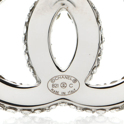 Chanel Crystal CC Earrings Silver 4 of 5