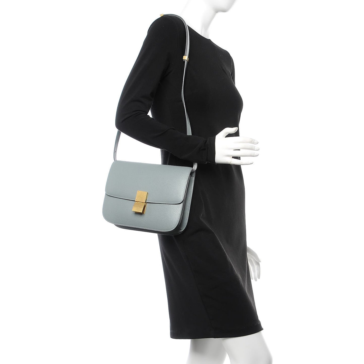 Liege Calfskin Medium Classic Box Flap Bag Storm