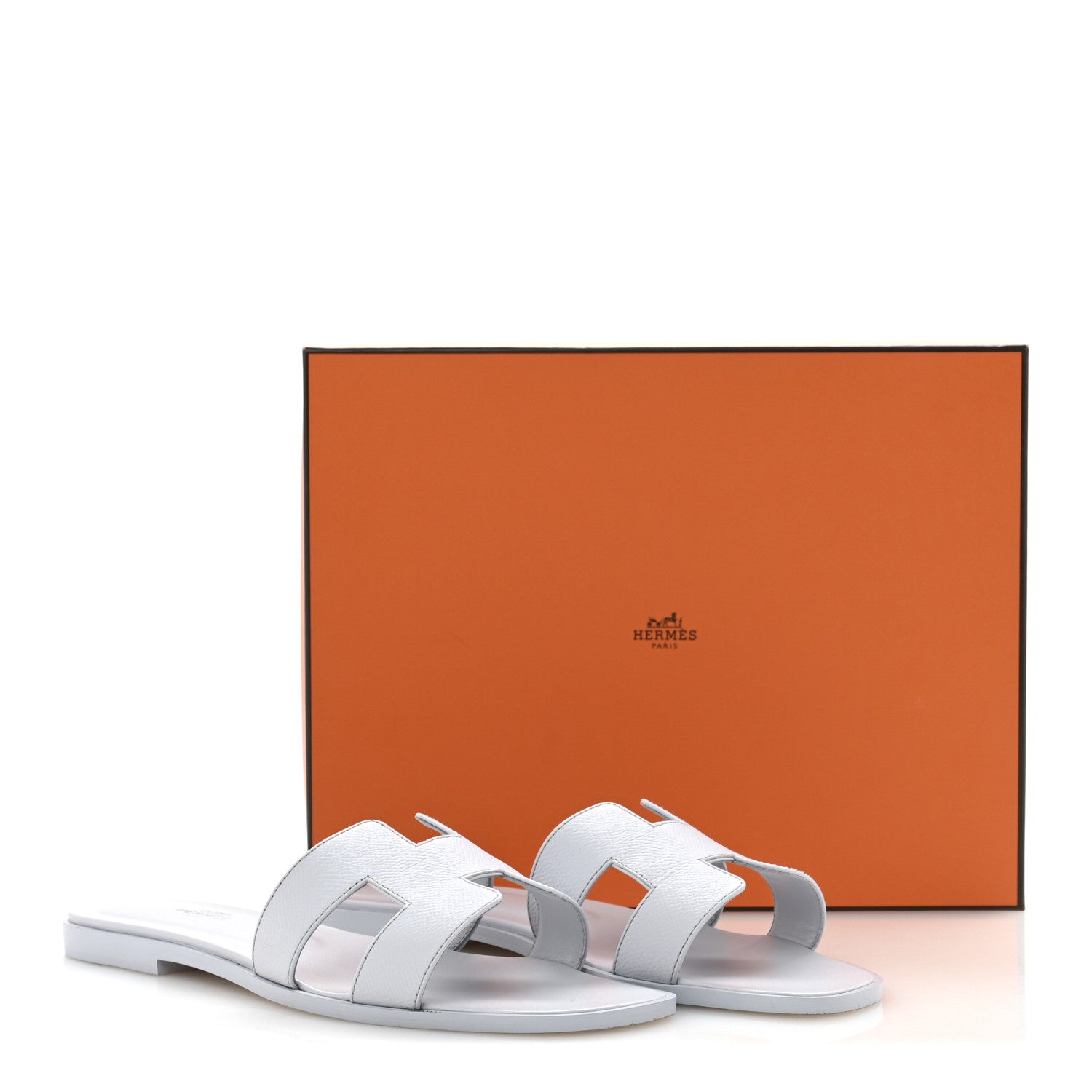 Hermes Epsom Oran Sandals 39.5 Bleu Glacier 11 of 11
