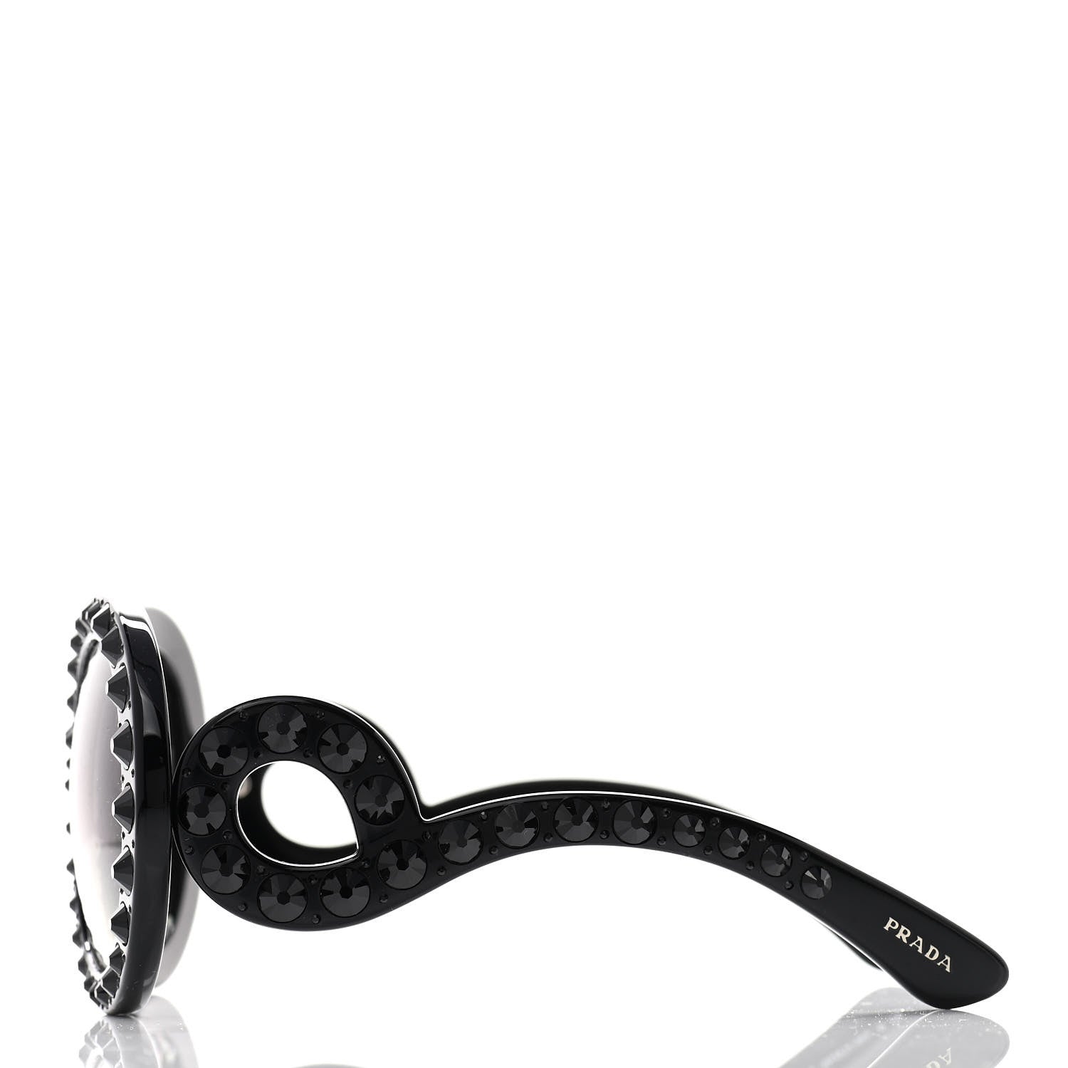 Prada Crystal Baroque Sunglasses SPR 31P Black 3 of 6