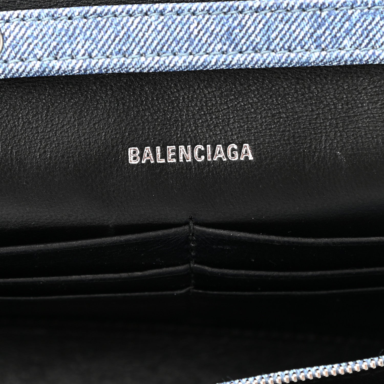 Balenciaga Nappa Denim Printed Hourglass Chain Bag Denim Blue 6 of 9