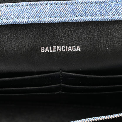 Balenciaga Nappa Denim Printed Hourglass Chain Bag Denim Blue 6 of 9