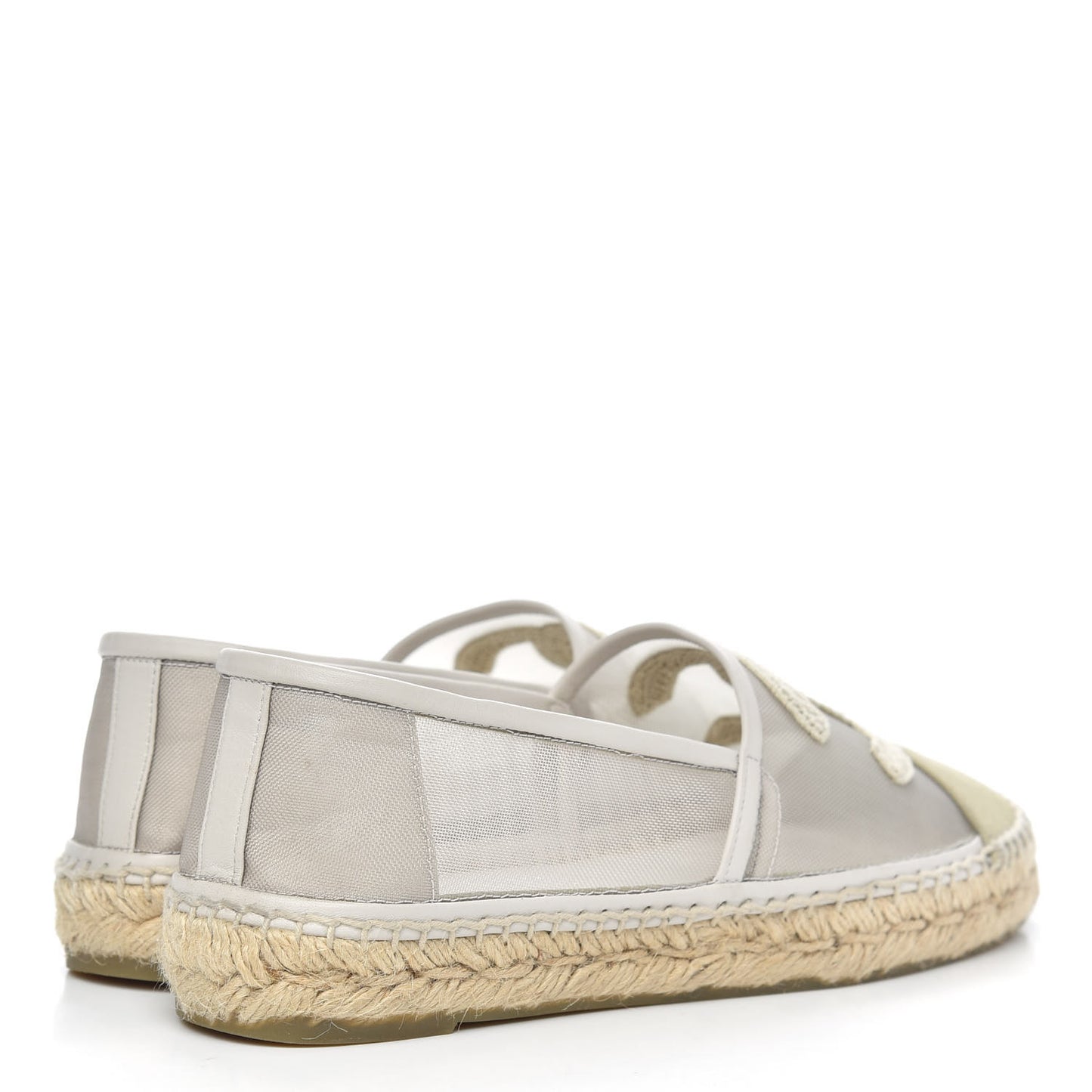 Mesh Grosgrain CC Espadrilles 38 Beige