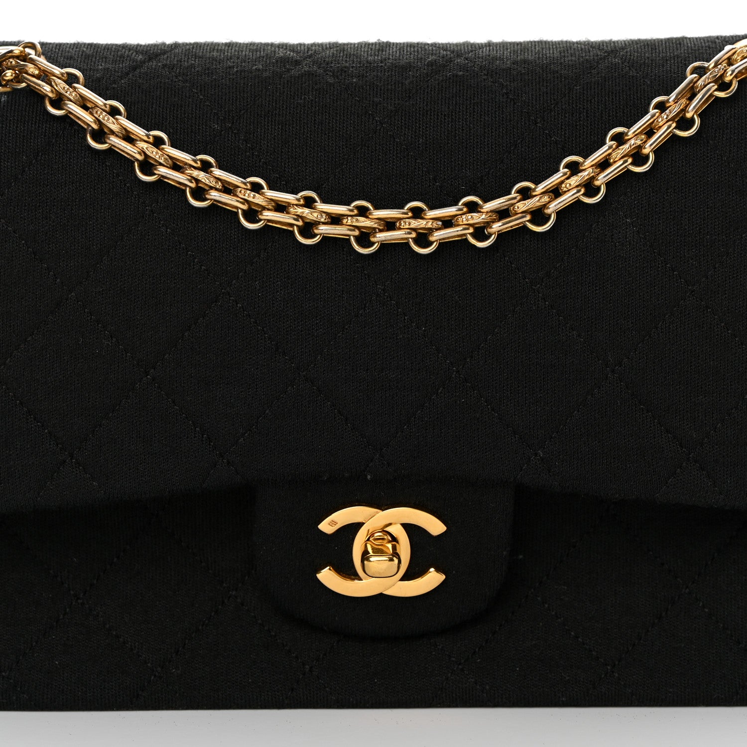 Chanel Jersey Quilted Small Double Flap Black 9 of 17