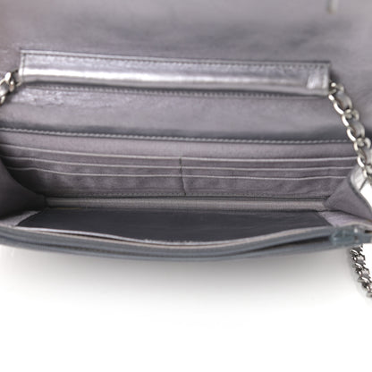 Chanel Metallic Aged Calfskin Quilted Reissue Wallet On Chain WOC Dark Silver 5 of 17