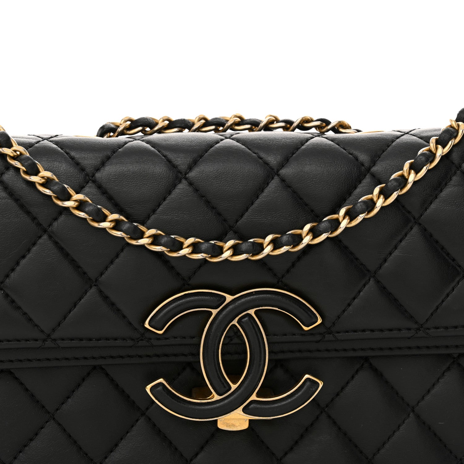 Chanel Lambskin Quilted Small CC Chic Flap Black 10 of 13