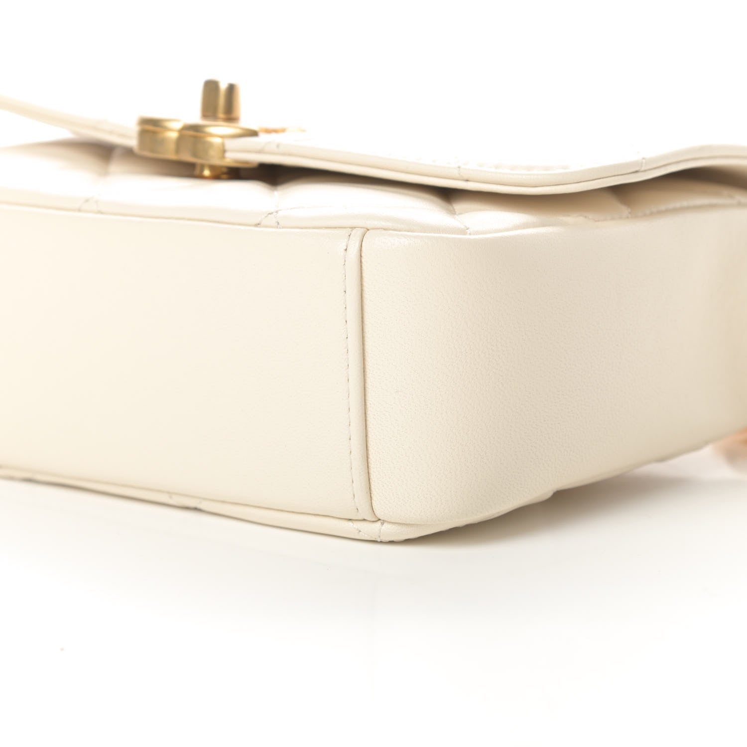 Chanel Lambskin Quilted Small CC Coin Flap Bag Ivory 10 of 11