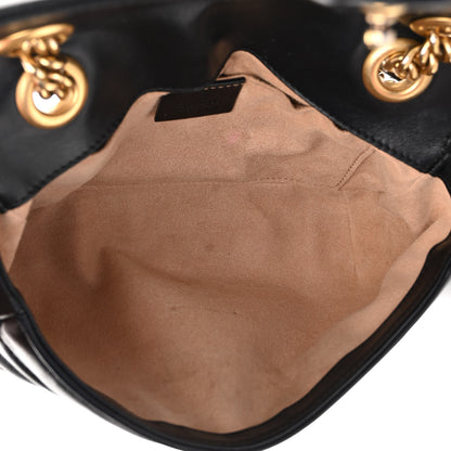 Gucci Calfskin Matelasse Mini GG Marmont Shoulder Bag Black 5 of 10