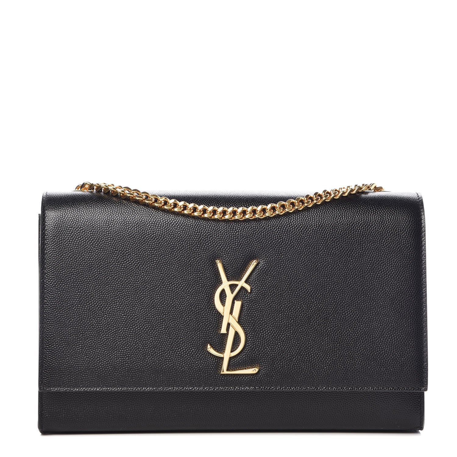 Saint Laurent Grain De Poudre Medium Classic Monogram Kate Satchel Black 1 of 9