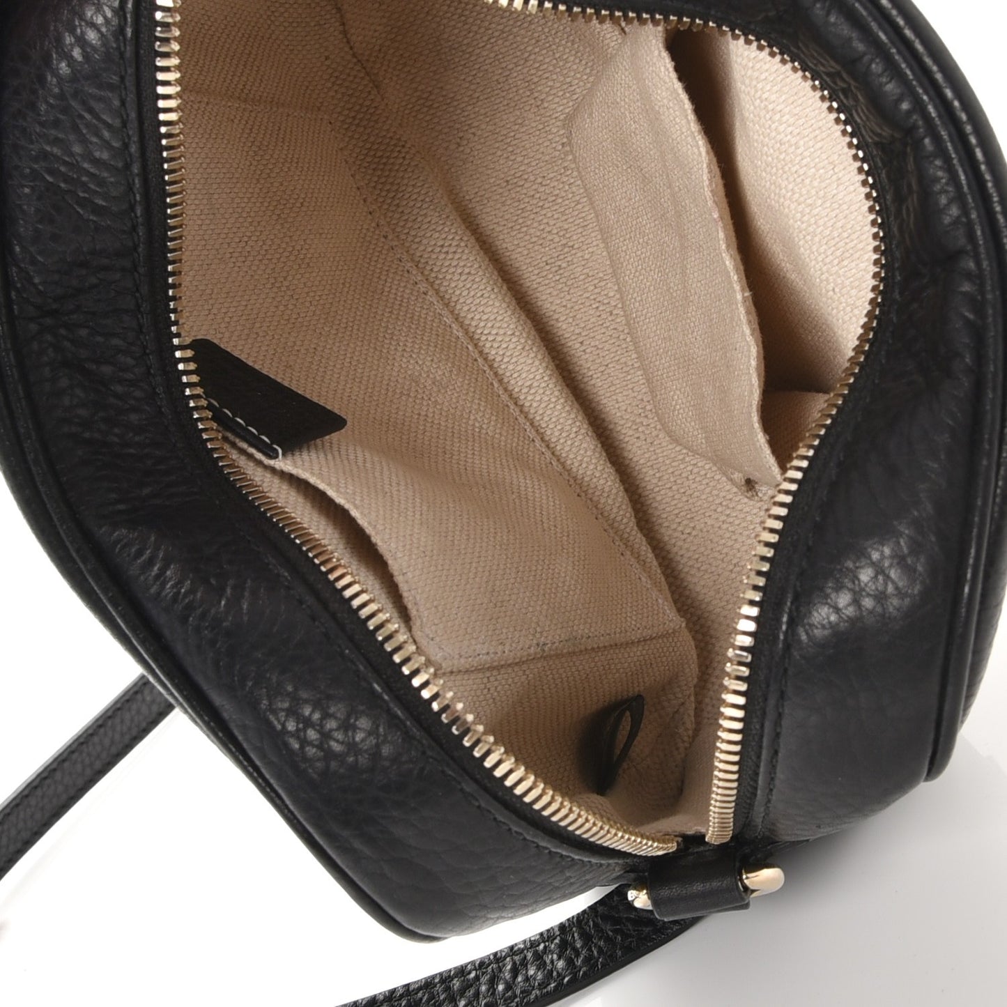 Pebbled Calfskin Small Soho Disco Bag Black