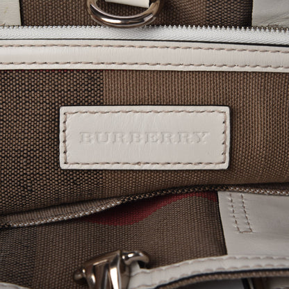Burberry Canvas Mega Check Medium Tottenham Brit Tote White 6 of 7