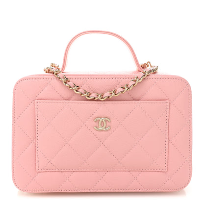 Chanel Caviar Quilted Top Handle Vanity With Chain Light Pink 1 of 10