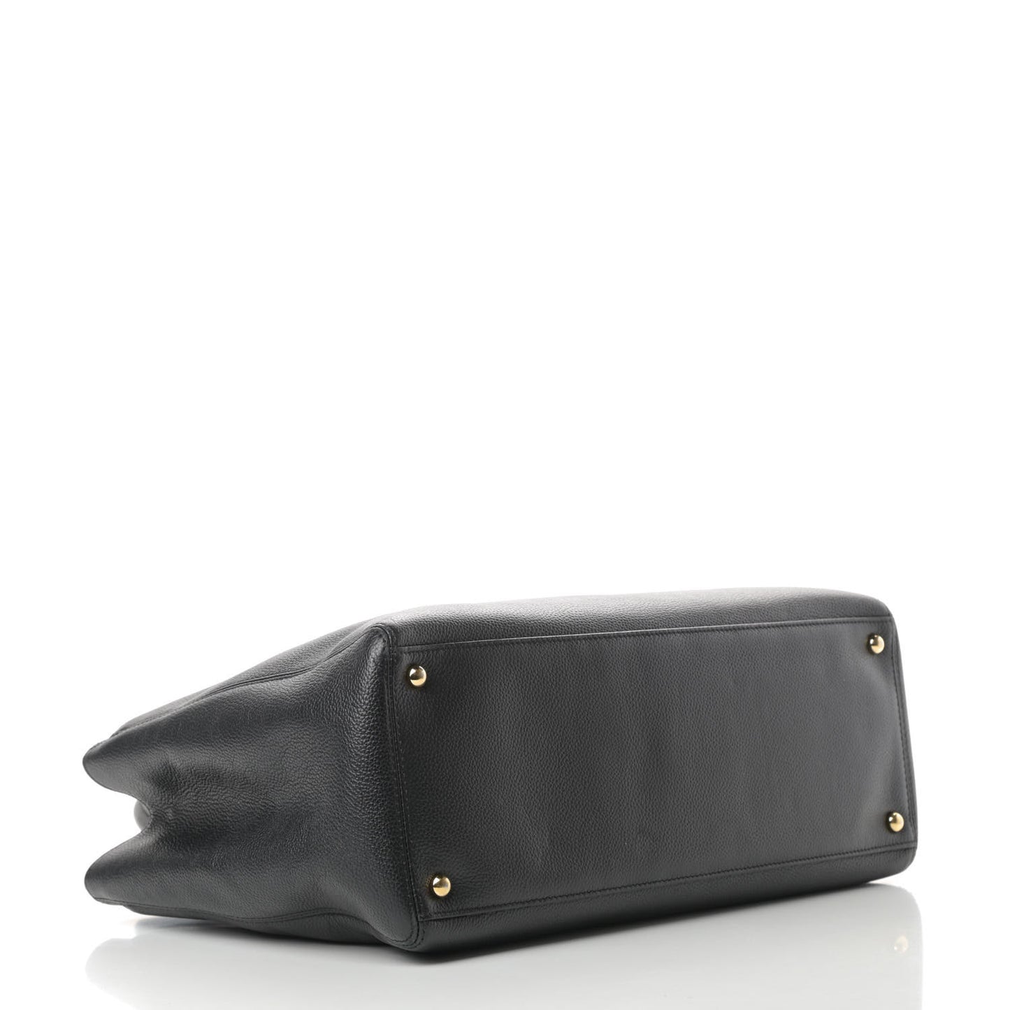 Calfskin Cerf Executive Shopper Tote Black