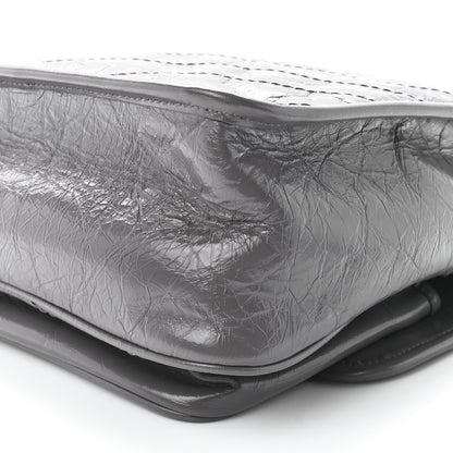 Saint Laurent Crinkled Calfskin Matelasse Monogram Medium Niki Chain Satchel Fog 12 of 13