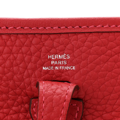 Hermes Taurillon Clemence Evelyne TPM Rouge Casaque 6 of 11
