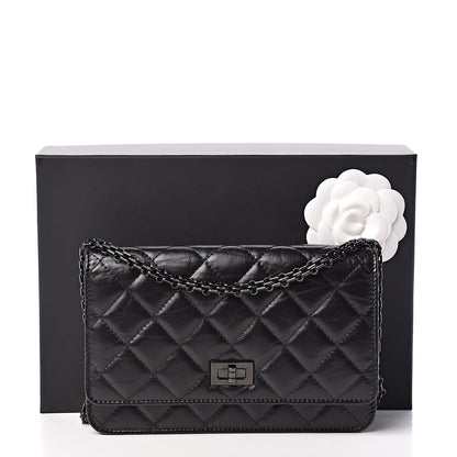 Chanel Aged Calfskin Quilted Reissue Wallet On Chain WOC So Black 12 of 12