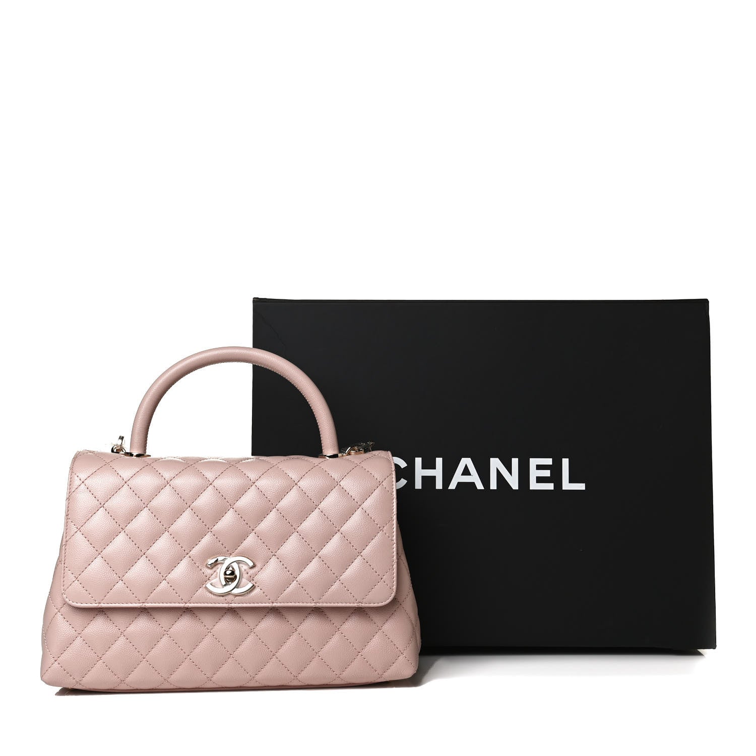 Chanel Caviar Quilted Small Coco Handle Flap Light Pink 15 of 15