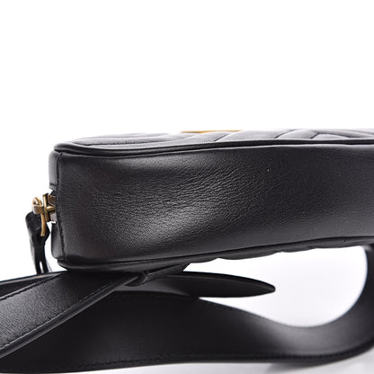 Gucci Calfskin Matelasse GG Marmont Belt Bag 85 34 Black 9 of 10