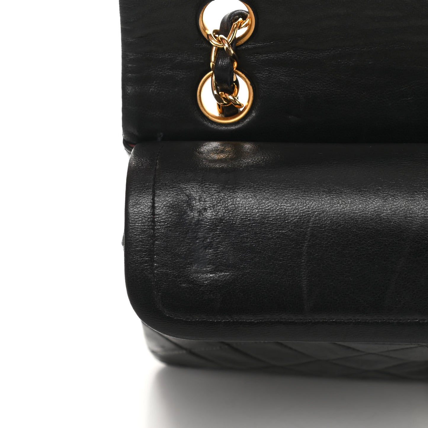 Lambskin Quilted Small Double Flap Black