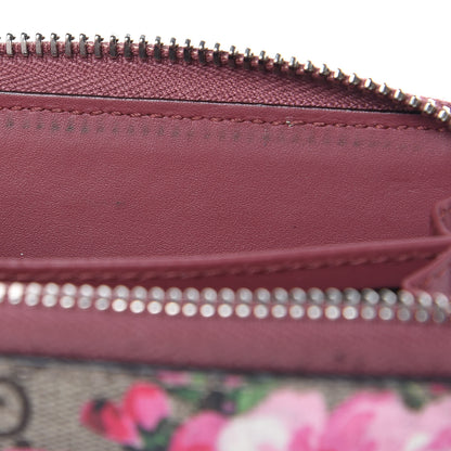 Gucci GG Supreme Monogram Blooms Zip Around Card Case Wallet Beige Multicolor Dry Rose 12 of 13