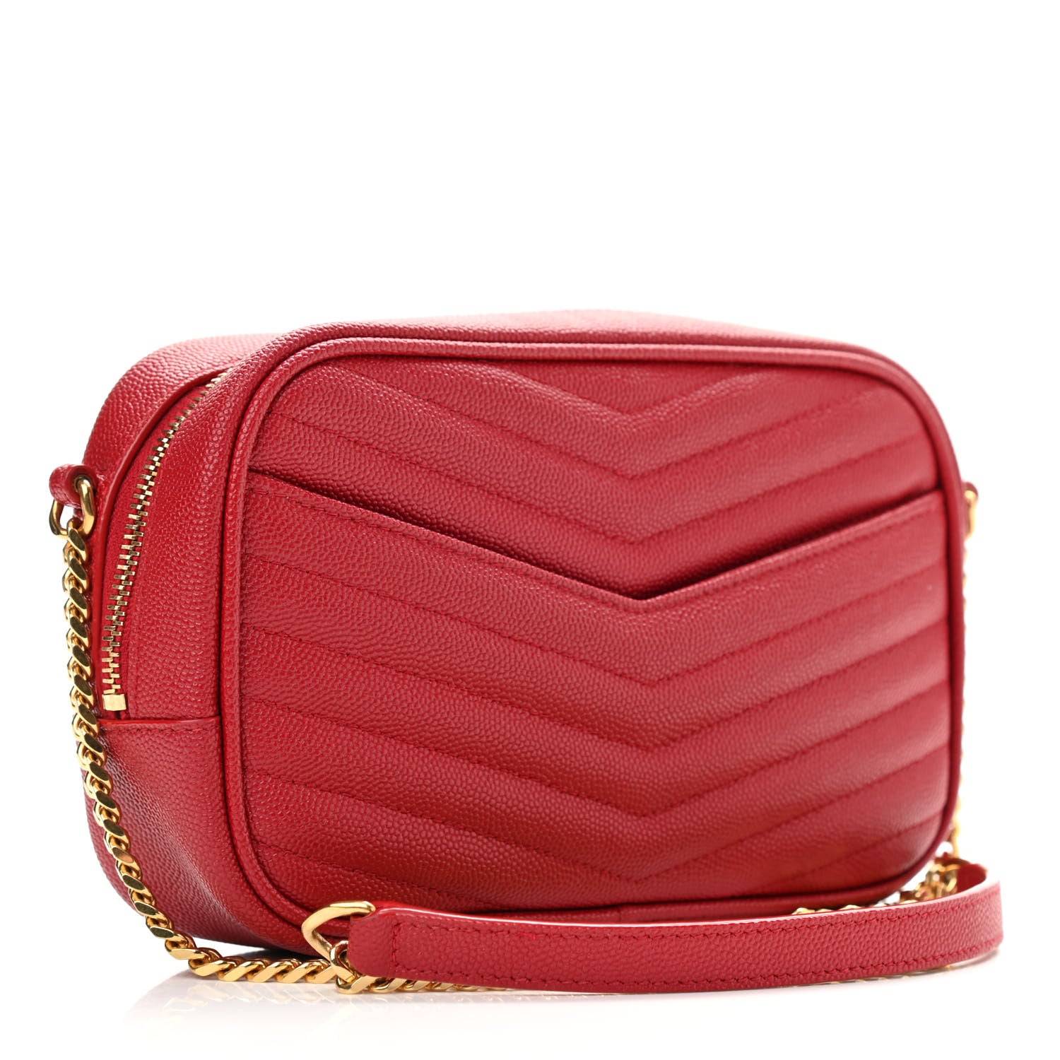 Saint Laurent Grain De Poudre Matelasse Monogram Mini Lou Camera Bag Eros Red 3 of 10