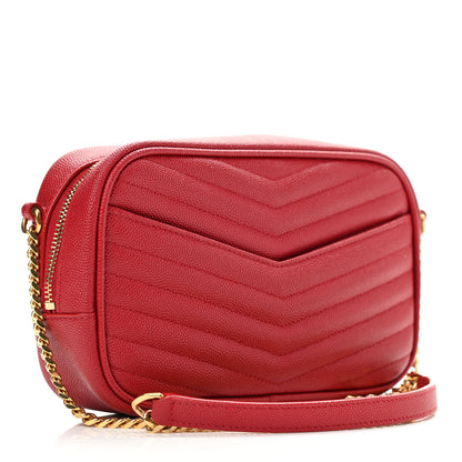 Saint Laurent Grain De Poudre Matelasse Monogram Mini Lou Camera Bag Eros Red 3 of 10