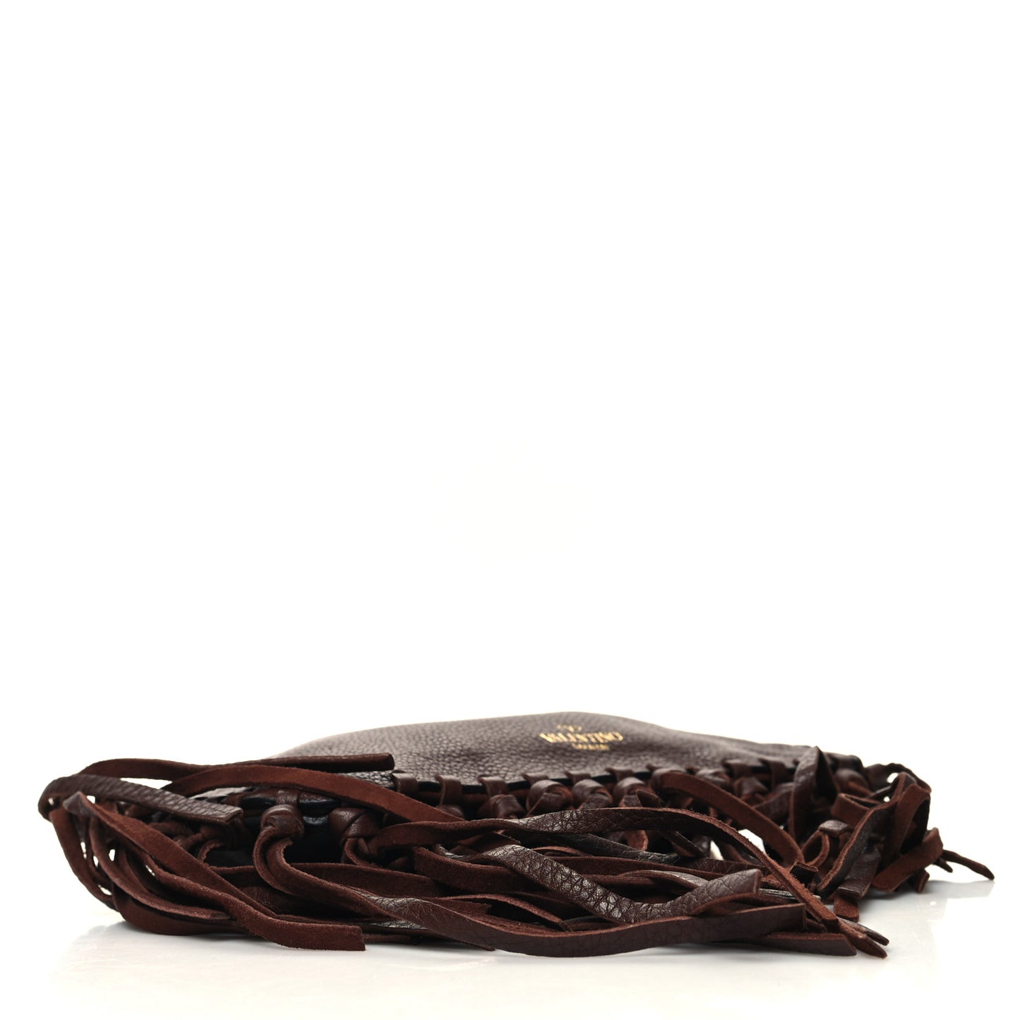 Calfskin C-Rockee Sagittarius Fringe Clutch Brown
