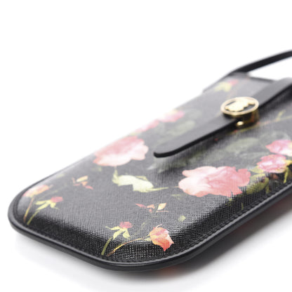 Burberry E-Canvas Rose Print Anne Phone Case With Strap Black 7 of 9