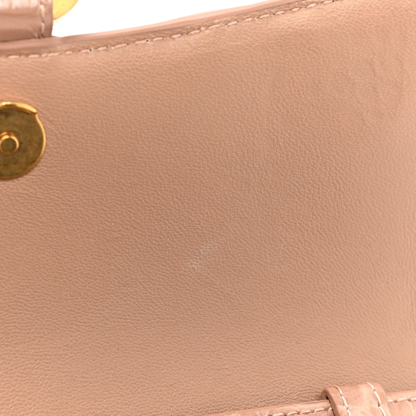 Shiny Calfskin Crocodile Embossed Hourglass Chain Bag Nude Beige