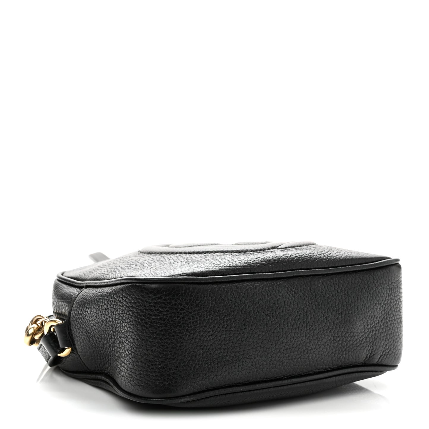 Pebbled Calfskin Small Soho Disco Bag Black