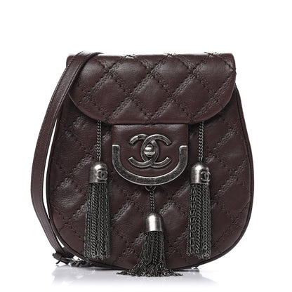 Chanel Calfskin Coco Sporran Small Tassel Flap Dark Brown 1 of 12