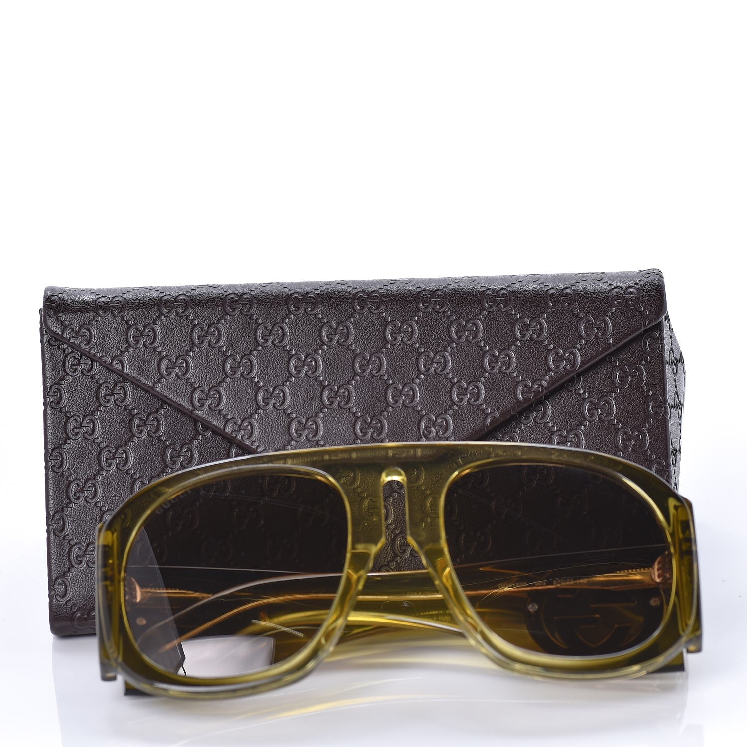 Gucci Oversized Aviator Sunglasses GG0152S Yellow 8 of 8