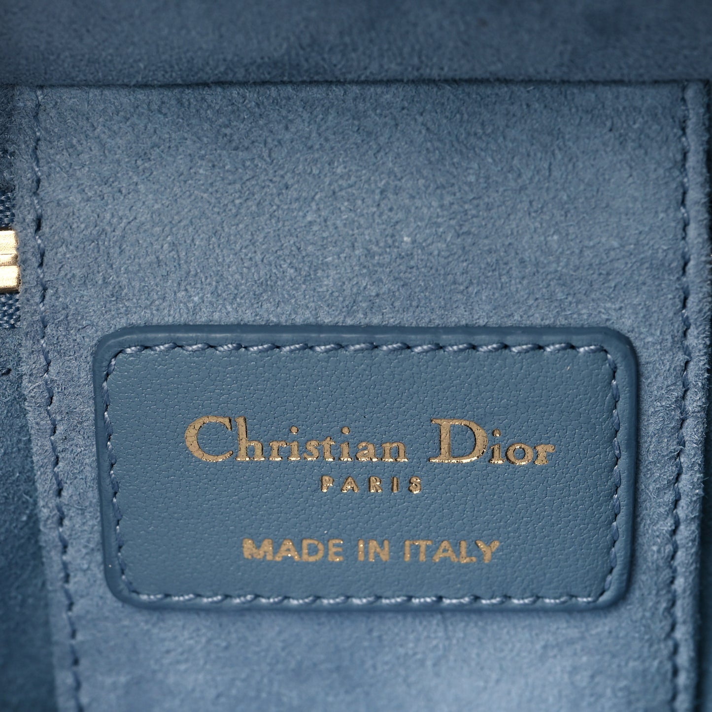 Lambskin Cannage Micro Lady Dior Vanity Case Blue