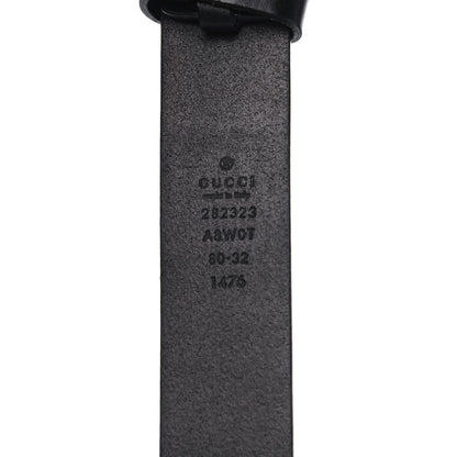 Gucci Margaux Calfskin Studded Interlocking G 30mm Belt 80 32 Black 3 of 4
