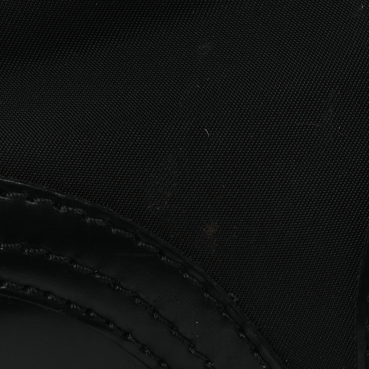 Prada Spazzolato Rois Nylon Metal Triangle Logo Monolith Pouch Pocket 55mm Boots 39.5 Black 13 of 15