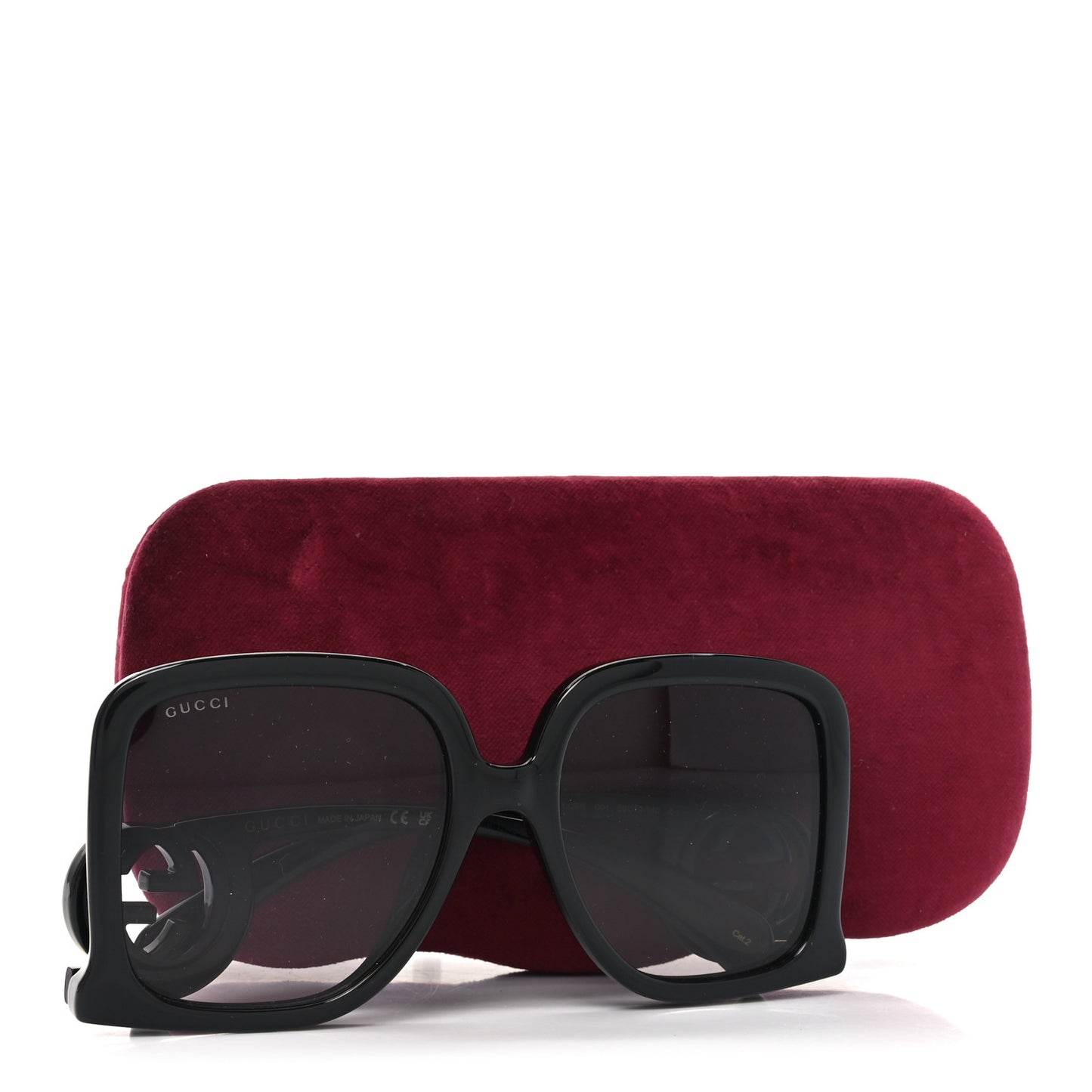 Acetate Rectangle Frame Sunglasses GG1326S Black