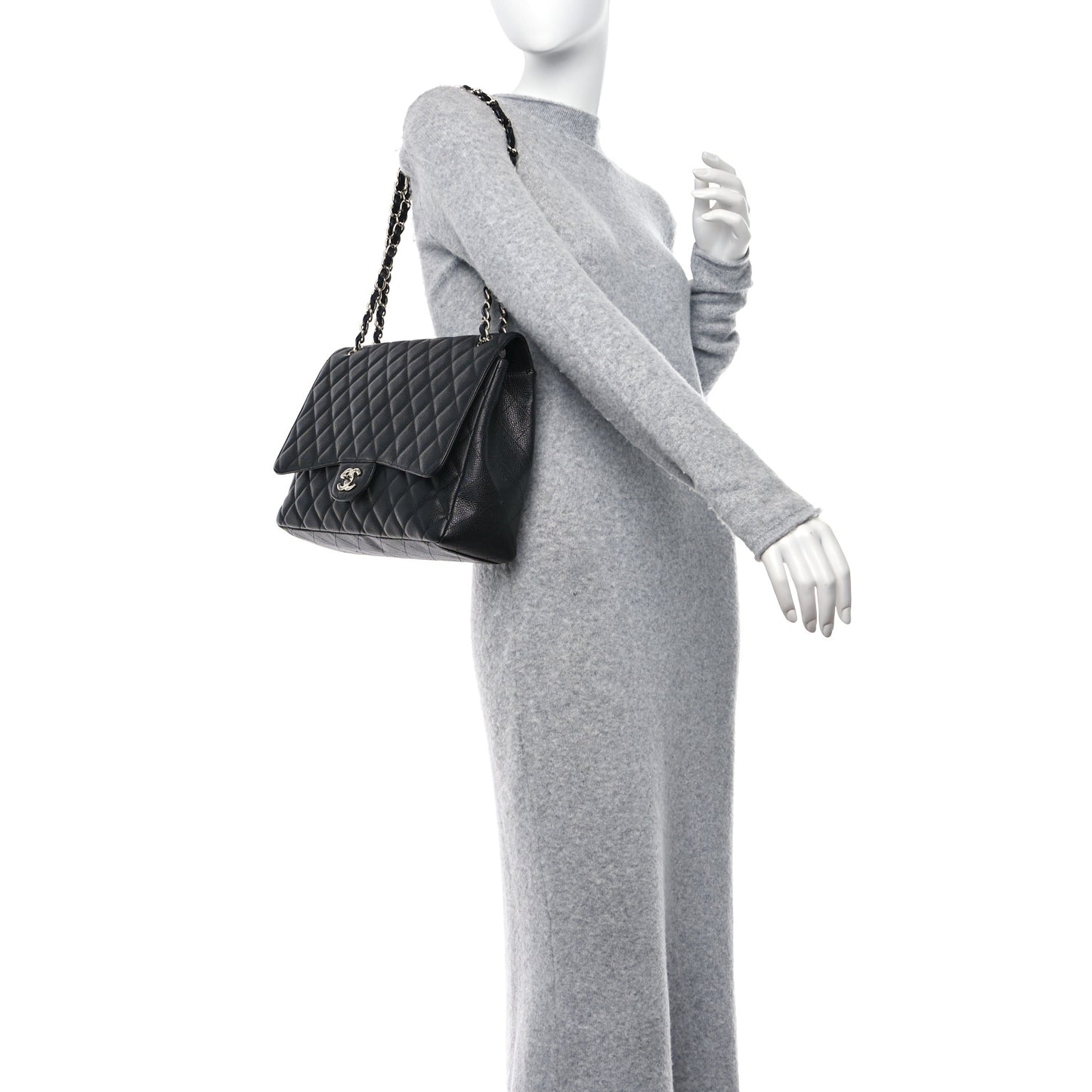 Caviar Quilted Maxi Single Flap Black