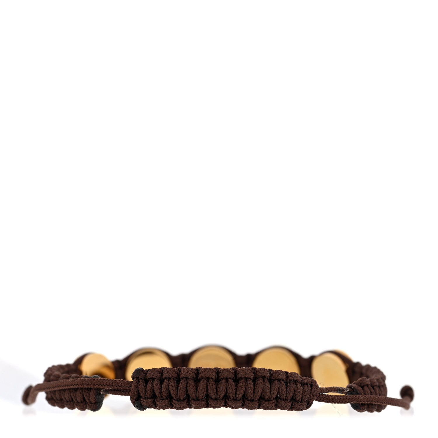 Fendi Fabric Braided Studded Bracelet Brown 3 of 4