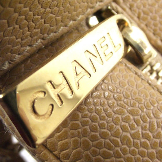 Caviar Quilted Hobo Beige