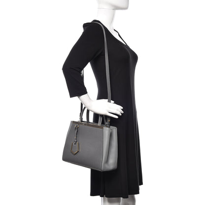 Fendi Vitello Elite Petite 2Jours Tote Grigio Grigio Chiaro 2 of 10