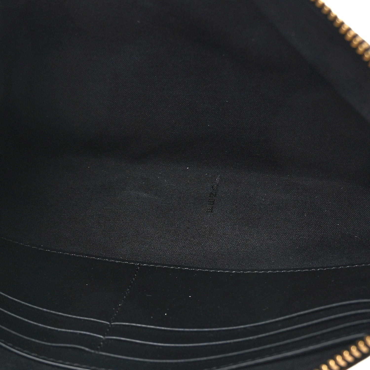 Fendi Glazed Fabric Vitello Century FF 1974 Stamp Patch Small FFreedom Flat Pouch Mogano Panna Black 5 of 7