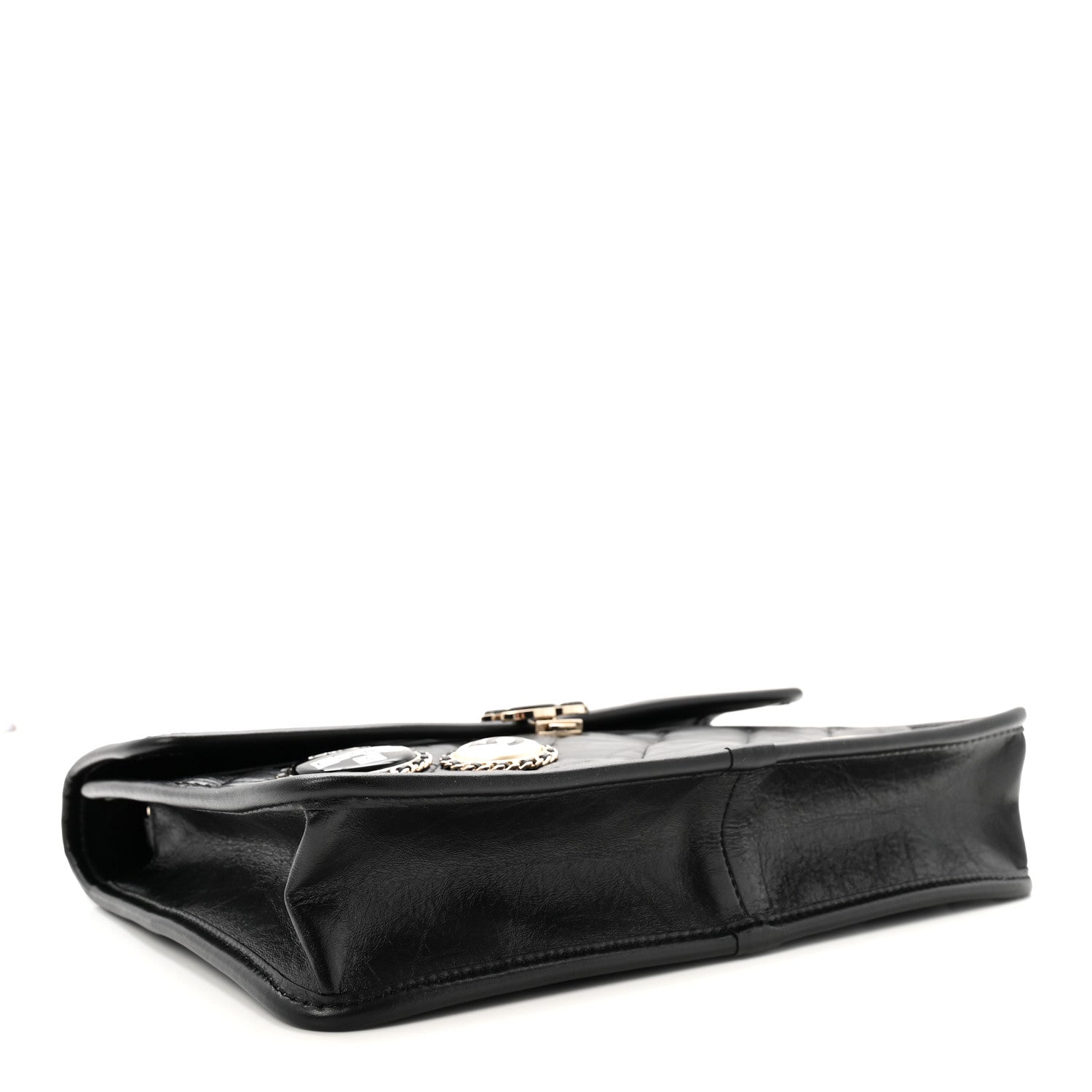 Chanel Aged Calfskin Charms Flap Bag Black 4 of 10