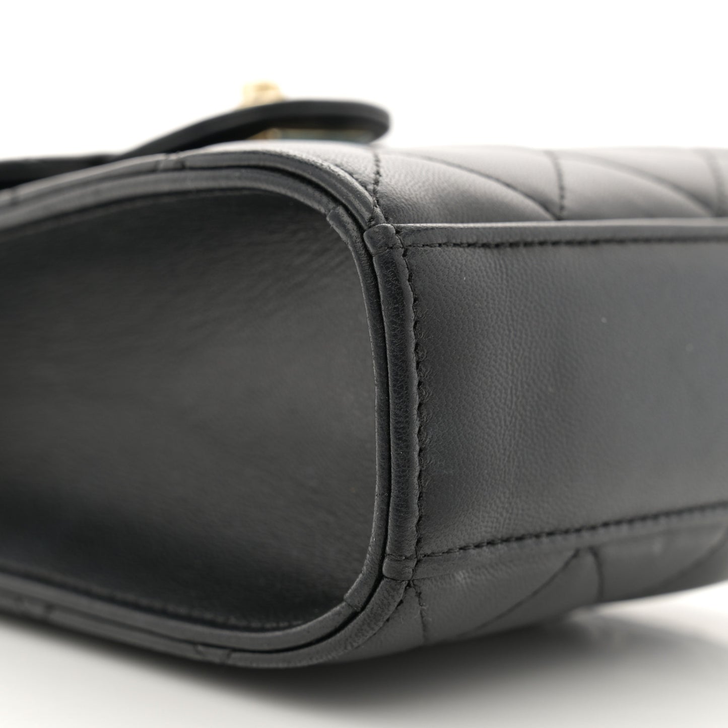 Lambskin Quilted Extra Mini Wallet On Chain WOC Black