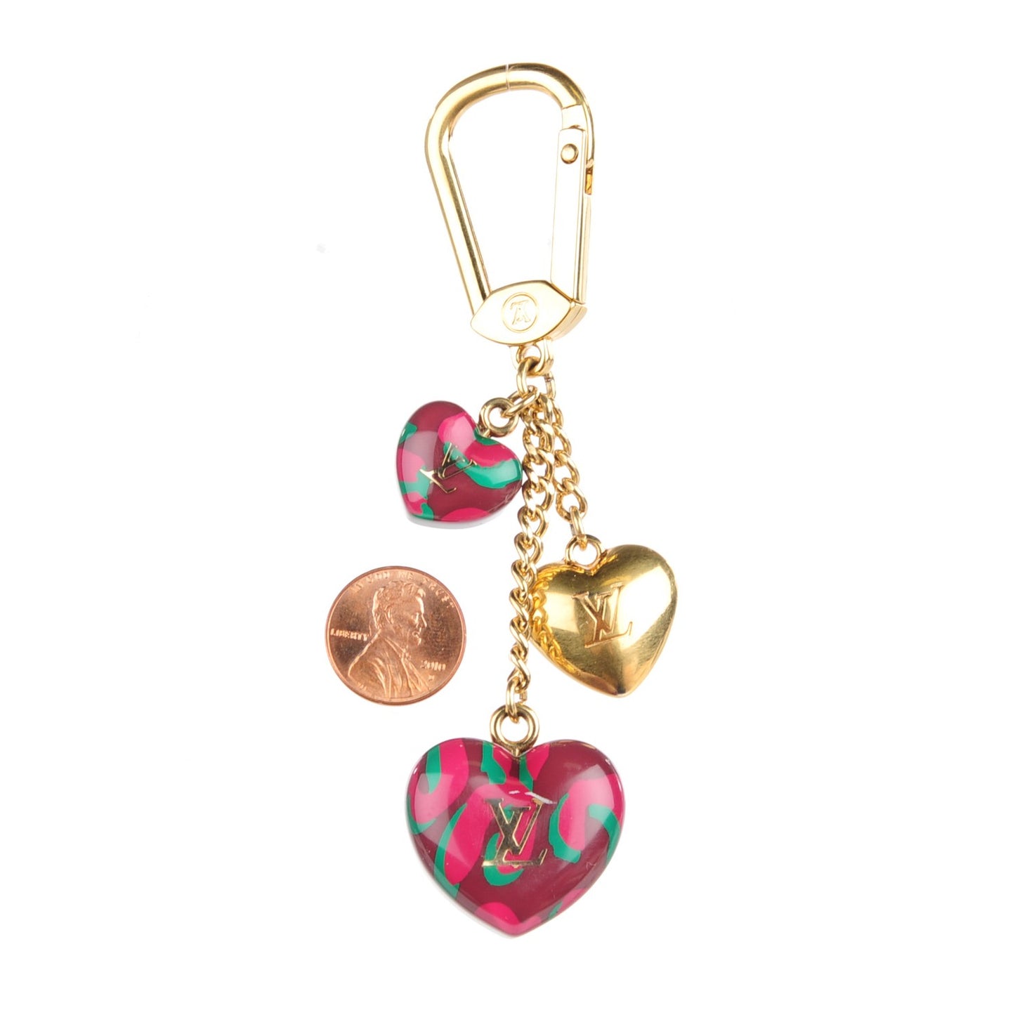 Leopard Heart Bag Charm Key Holder Rouge Fauviste