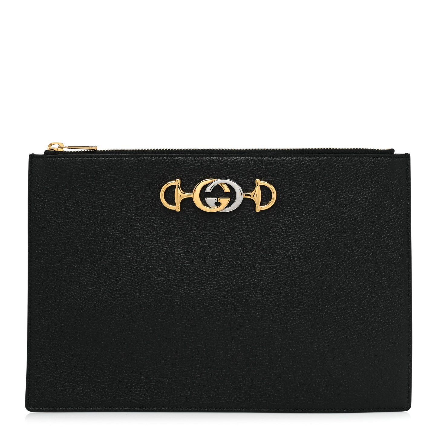 Grainy Calfskin Zumi Pouch Black
