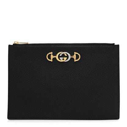 Gucci Grainy Calfskin Zumi Pouch Black 1 of 8