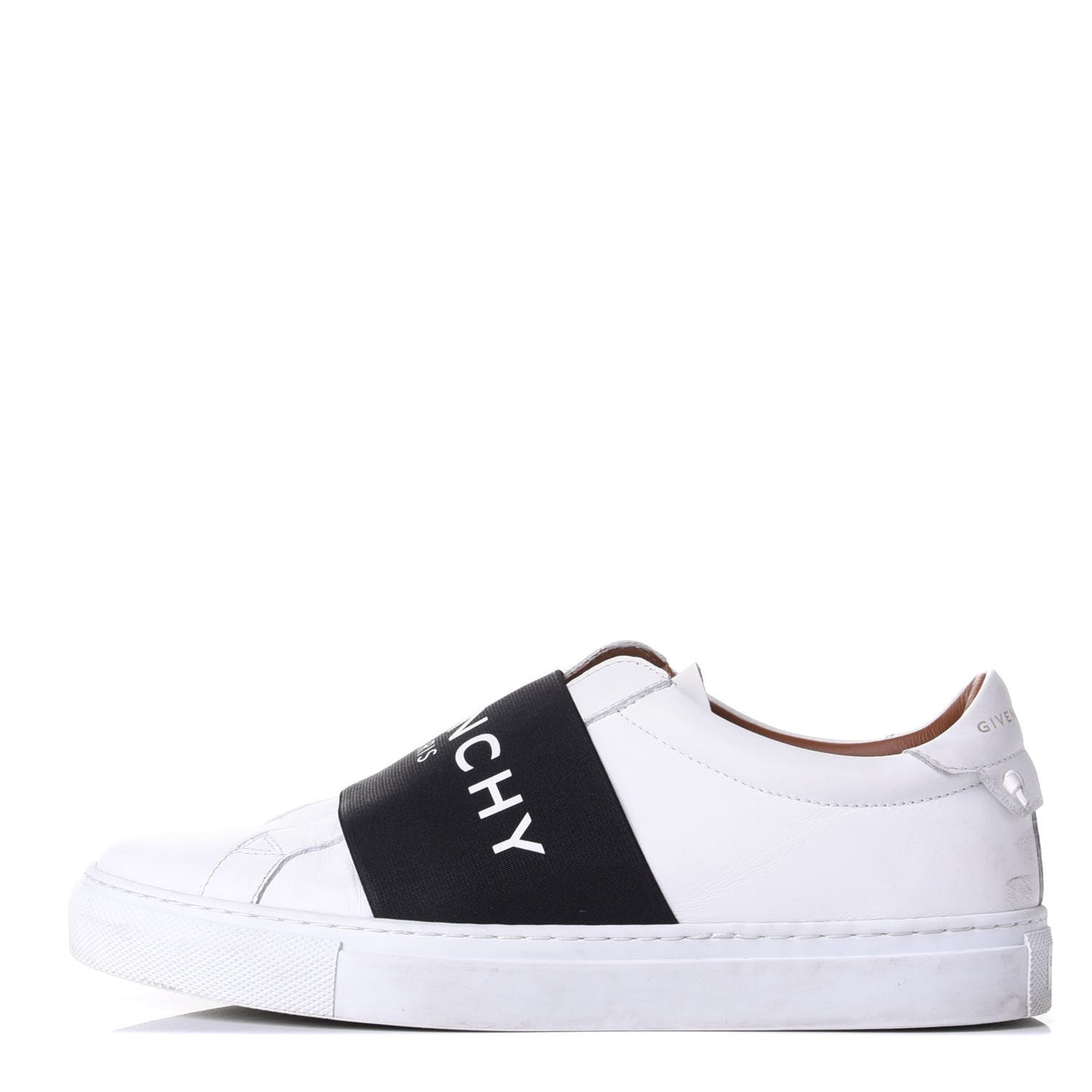 Calfskin Band Logo Womens Urban Street Sneakers 37.5 White Black